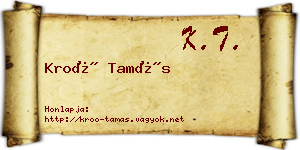Kroó Tamás névjegykártya